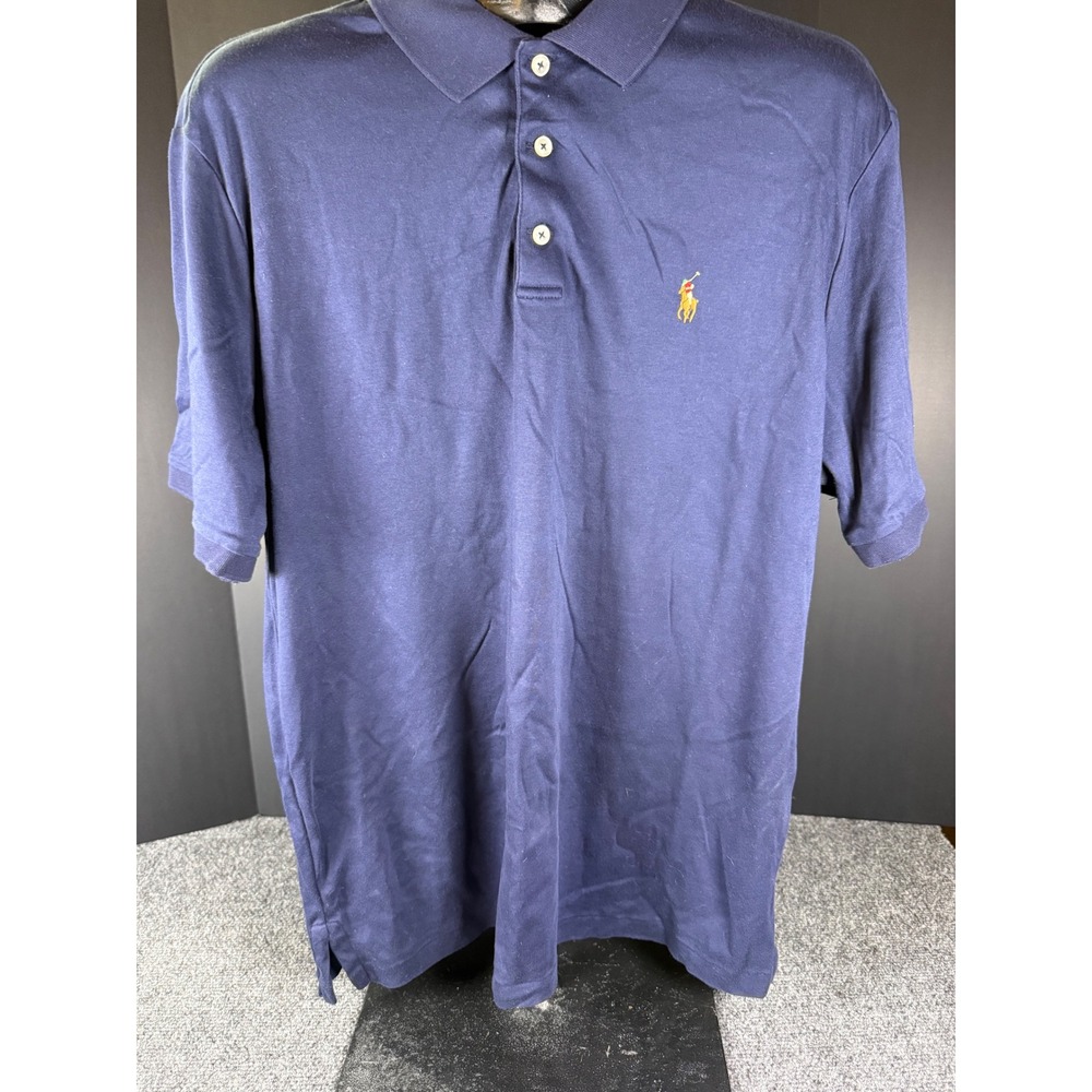 Polo Ralph Lauren Mens Classic Fit Short Sleeve Polo Shirt Navy Blue Medium